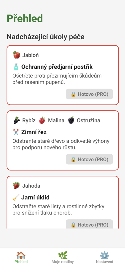 Ovocnář Free – Výběr rostlin