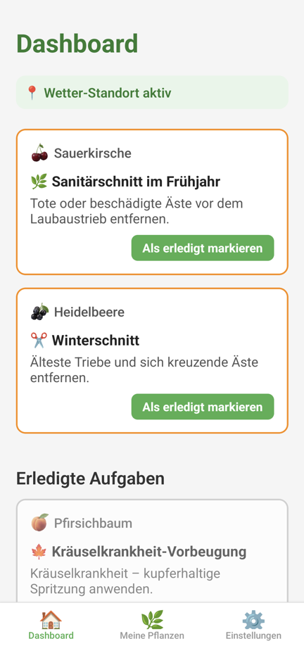 Obstgärtner PRO – Erweiterte Wetterwarnungen