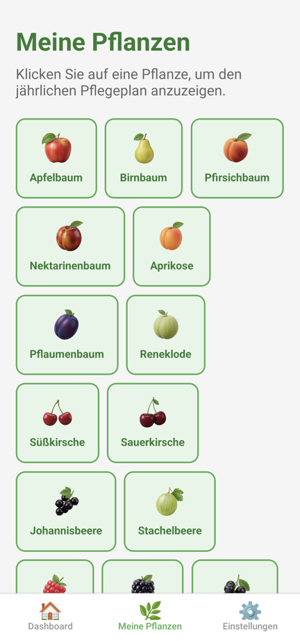 Obstgärtner PRO – Pflegehistorie