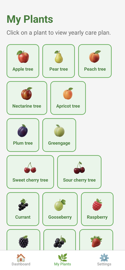 Fruit Grower PRO - Care history